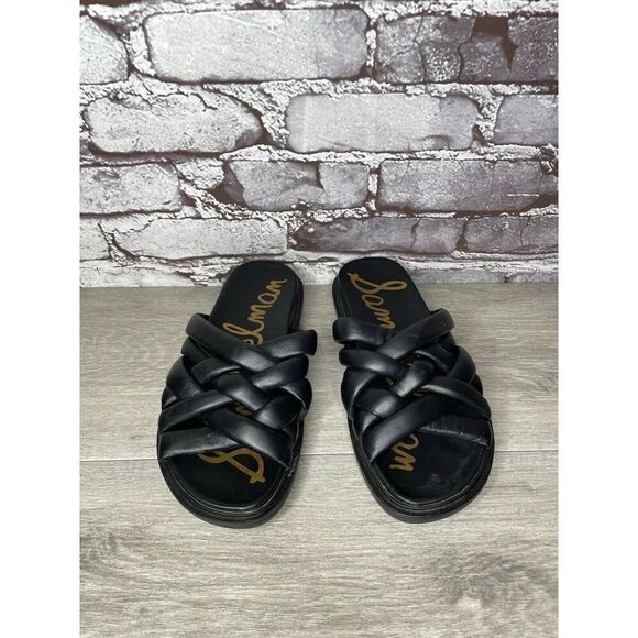 Sam Edelman Vaugn Black Leather Braid Casual Slides Sandals Women Sz 7M US/38EU - Picture 14 of 16